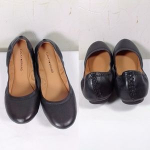 Lucky Brand Black Leather Ballet Flats